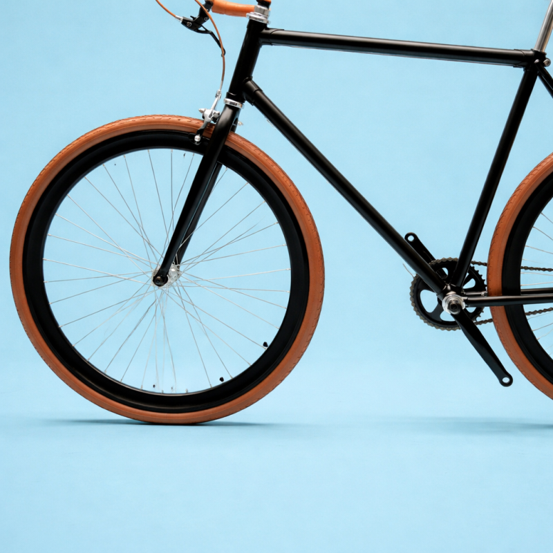 Bici fixed 28 single speed alluminio marrone nero personalizzabile