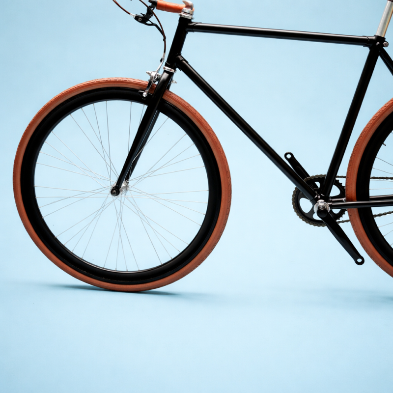 Bici fixed 28 single speed alluminio marrone nero personalizzabile