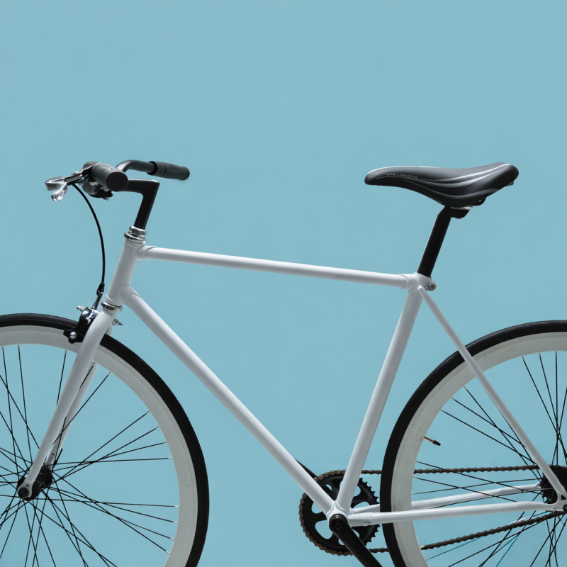 Bici fixed 28 single speed bianco nero personalizzabile