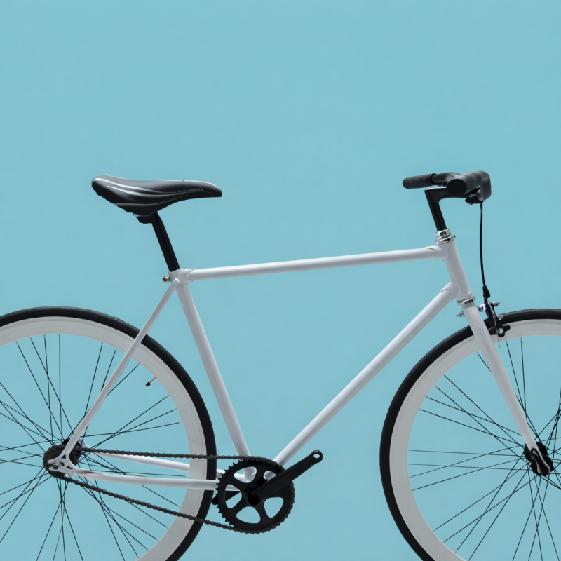 Bici fixed 28 single speed bianco nero personalizzabile