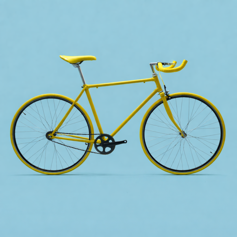 Bici fixed 28 single speed giallo personalizzabile