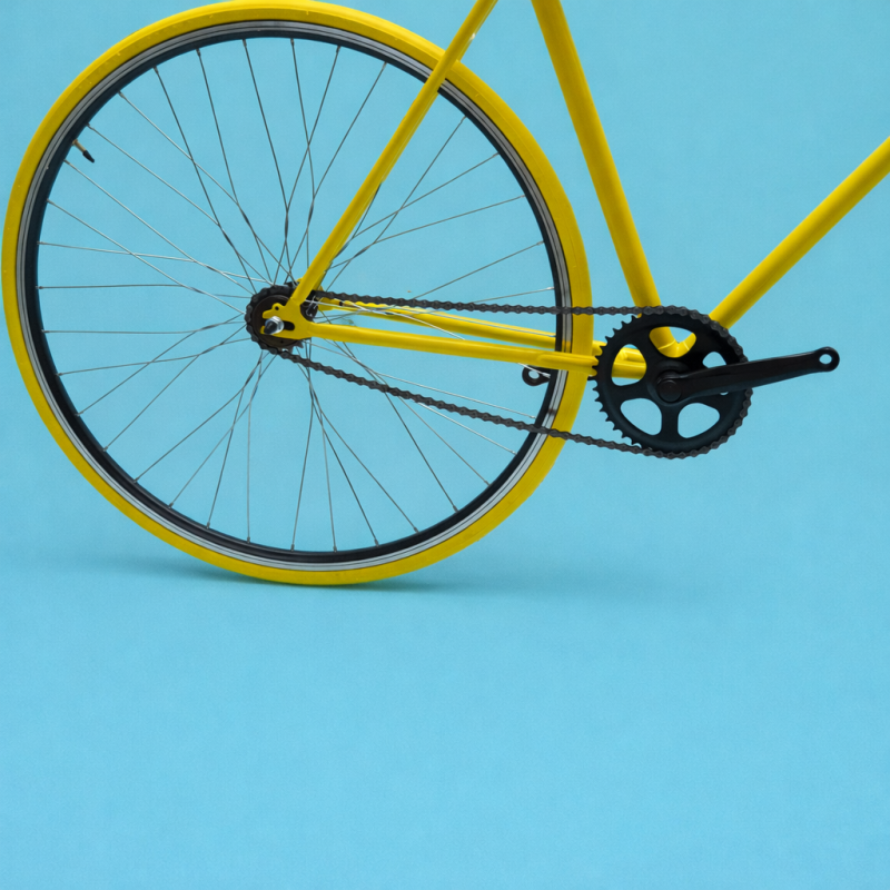 Bici fixed 28 single speed giallo personalizzabile