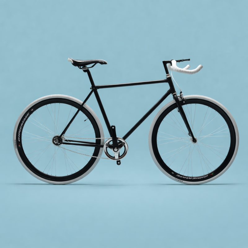 Bici fixed 28 single speed nero bianco personalizzabile