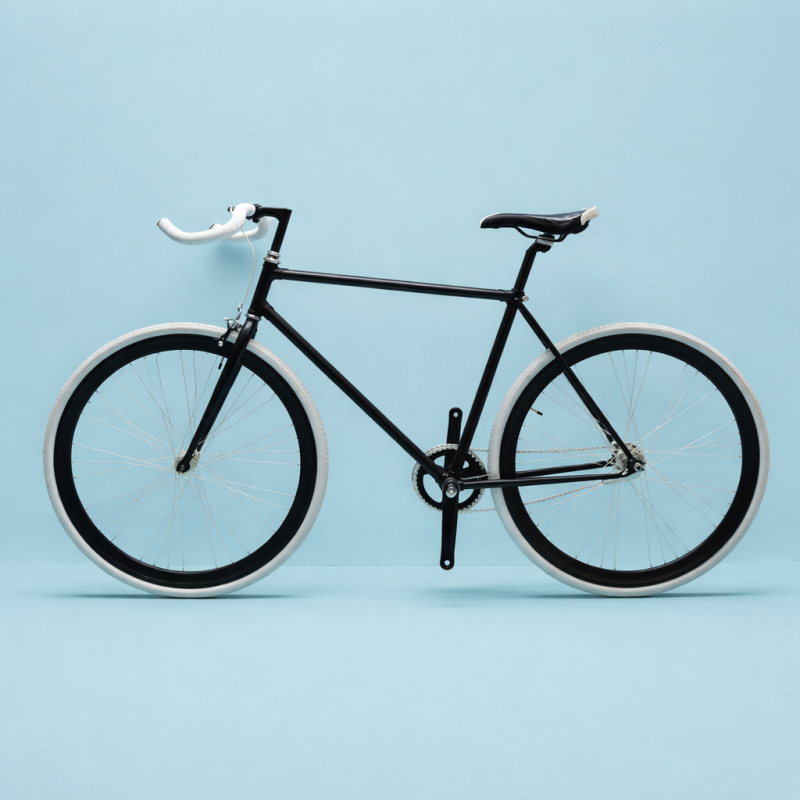 Bici fixed 28 single speed nero bianco personalizzabile