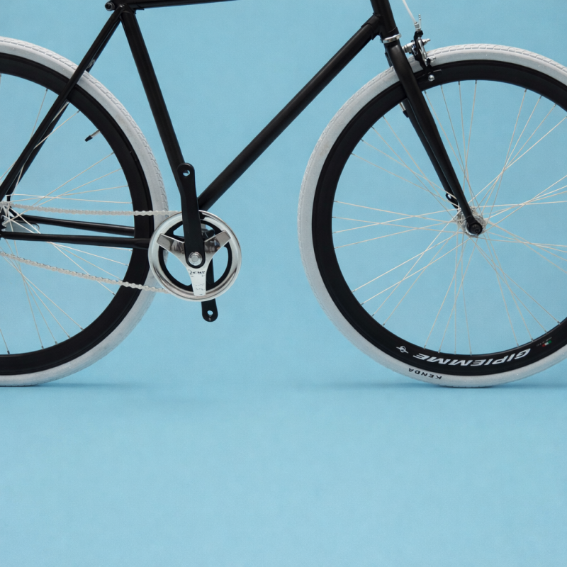 Bici fixed 28 single speed nero bianco personalizzabile