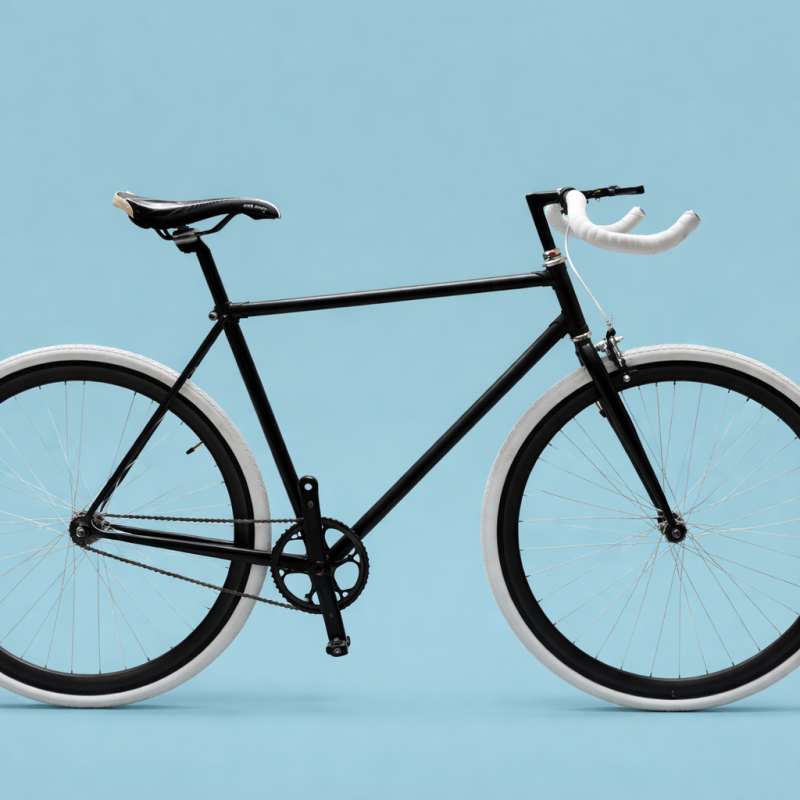 Bici fixed 28 single speed nero bianco personalizzabile