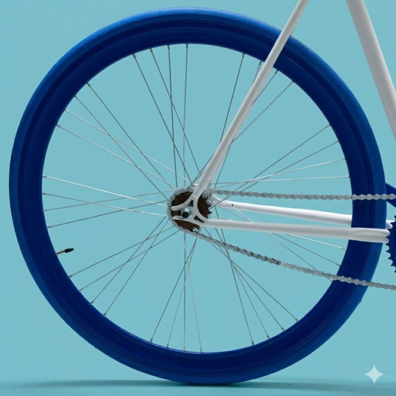 Bici fixed single speed 28 bianco blu personalizzabile
