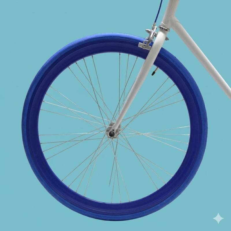 Bici fixed single speed 28 bianco blu personalizzabile