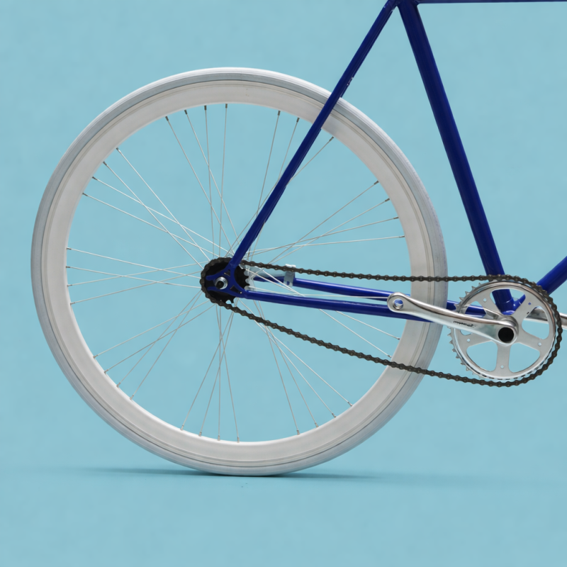 Bici fixed single speed 28 bianco blu personalizzabile