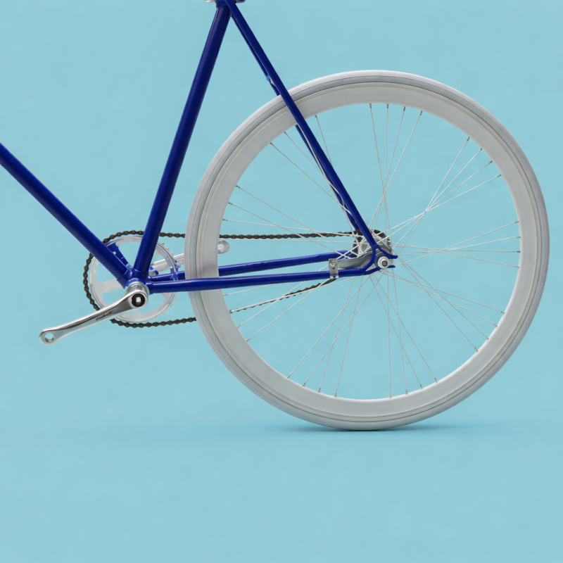 Bici fixed single speed 28 bianco blu personalizzabile