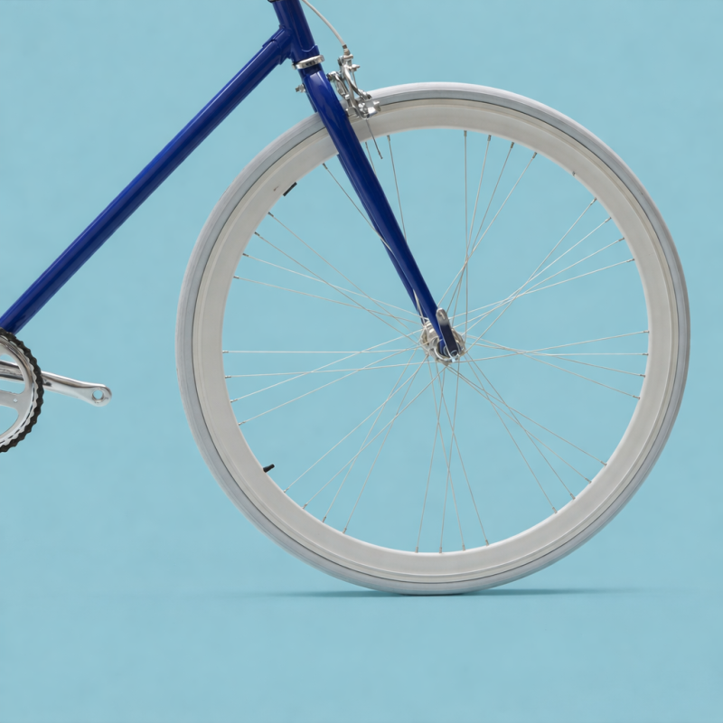 Bici fixed single speed 28 bianco blu personalizzabile