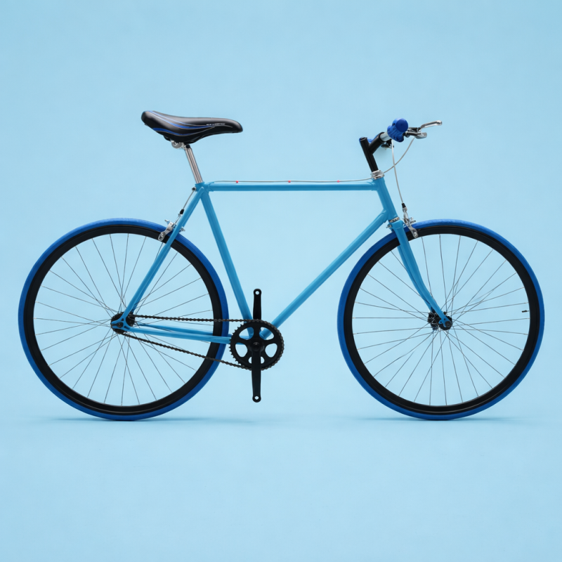 Bici fixed single speed 28 blu personalizzabile