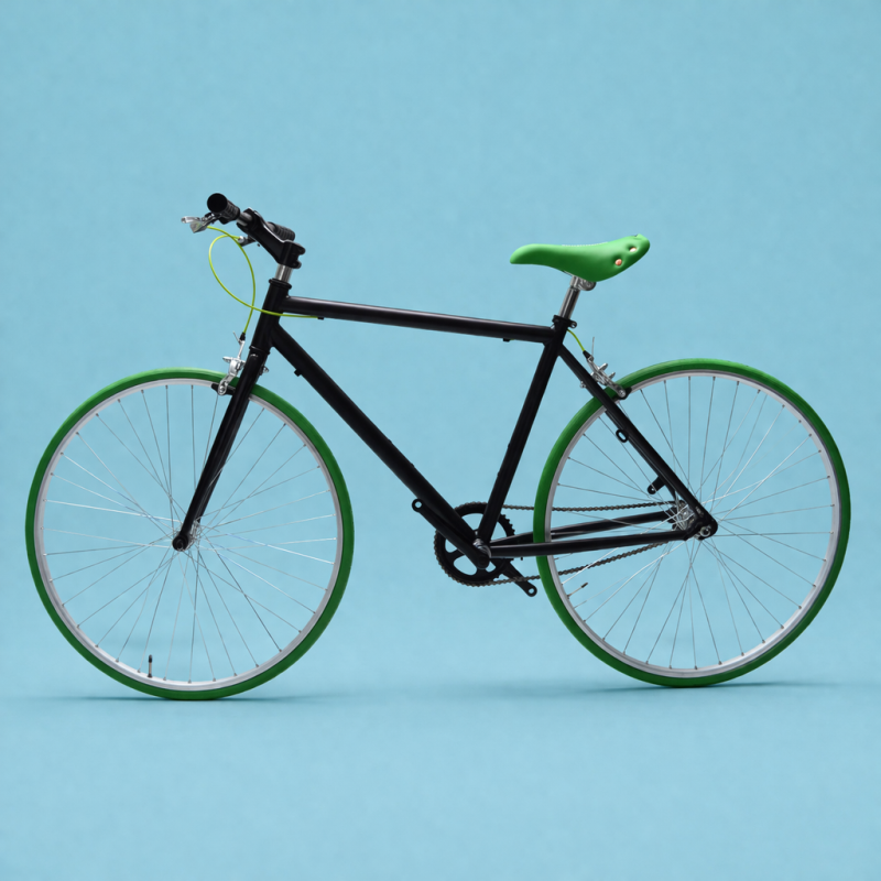 Bici fixed single speed 28 nero verde personalizzabile