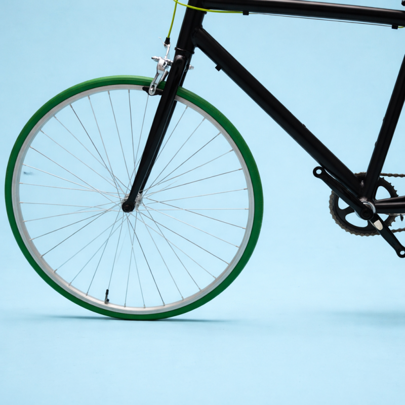 Bici fixed single speed 28 nero verde personalizzabile