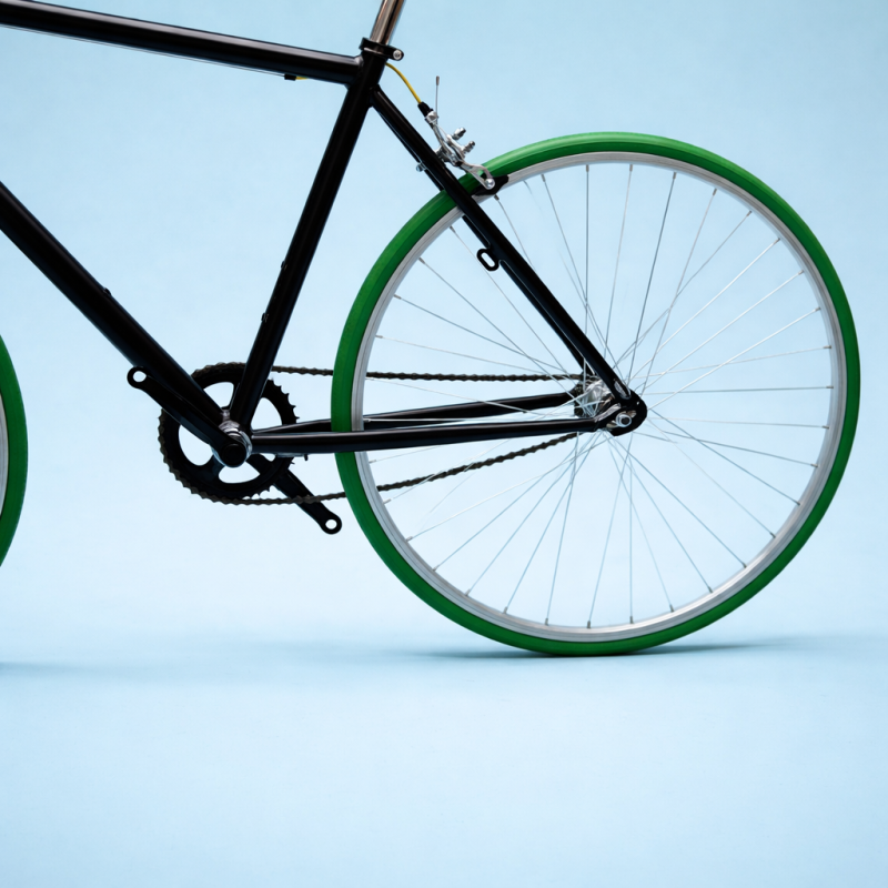 Bici fixed single speed 28 nero verde personalizzabile
