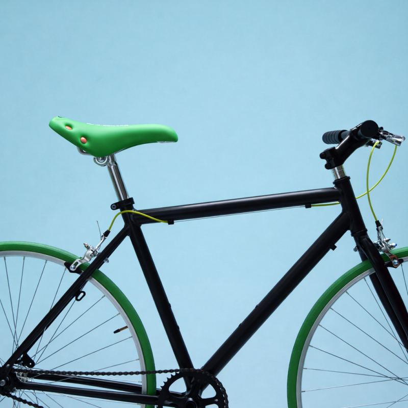 Bici fixed single speed 28 nero verde personalizzabile