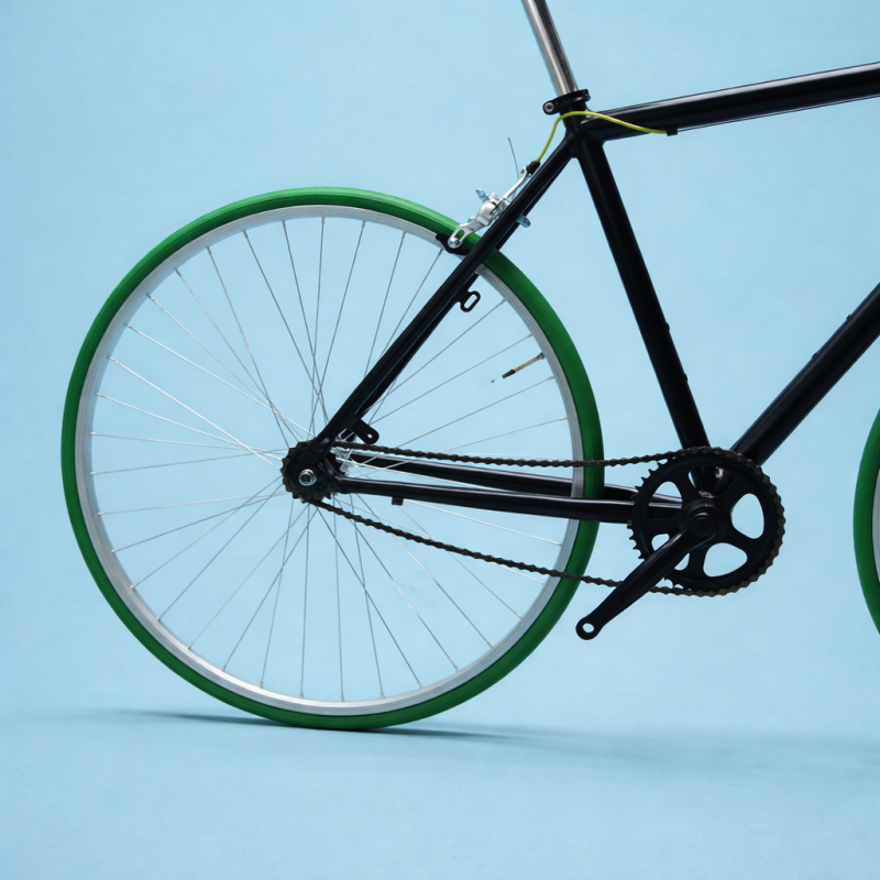 Bici fixed single speed 28 nero verde personalizzabile