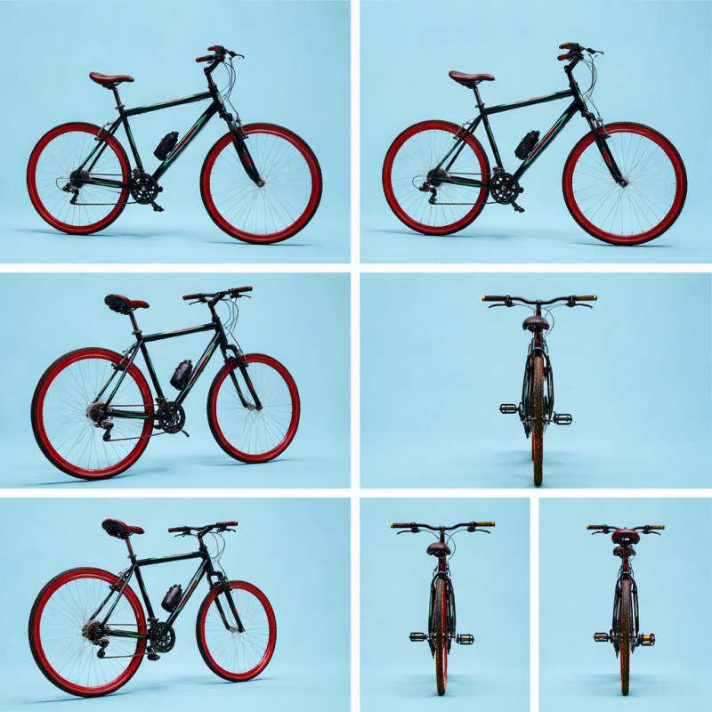 Bici ibrida 28 in alluminio shimano ammortizzata nero rosso personalizzabile