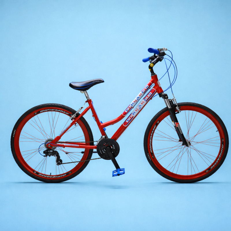 Bici Ibrida 28 Donna Shimano 21 Velocità City Bike Trekking Alluminio Rosso personalizzabile