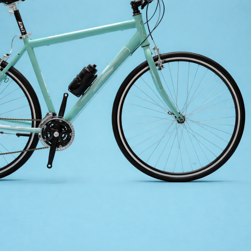 Bici ibrida Urban 28 in alluminio shimano uomo verde acqua