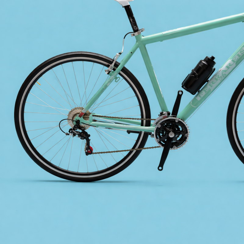 Bici ibrida Urban 28 in alluminio shimano uomo verde acqua