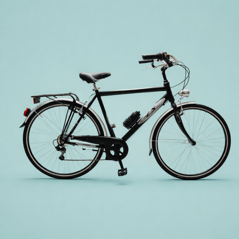 Bici trekking 28 city bike alluminio nero personalizzabile