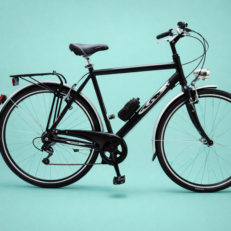 Bici trekking 28 city bike alluminio nero personalizzabile