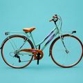 Bici trekking 28 bianco 6v shimano verde personalizzabile