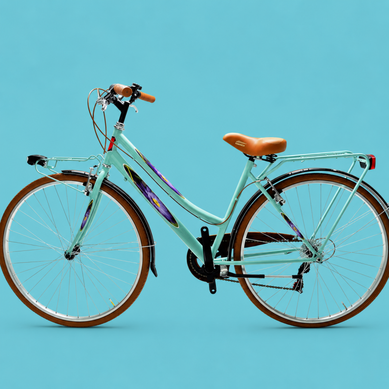 Bici trekking 28 bianco 6v shimano verde personalizzabile