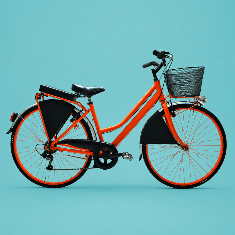 Bici trekking city bike 28 shimano donna arancione personalizzabile
