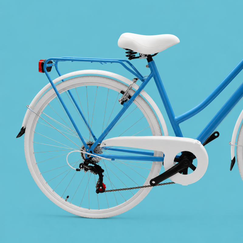 Bici trekking city bike 28 donna shimano celeste personalizzabile