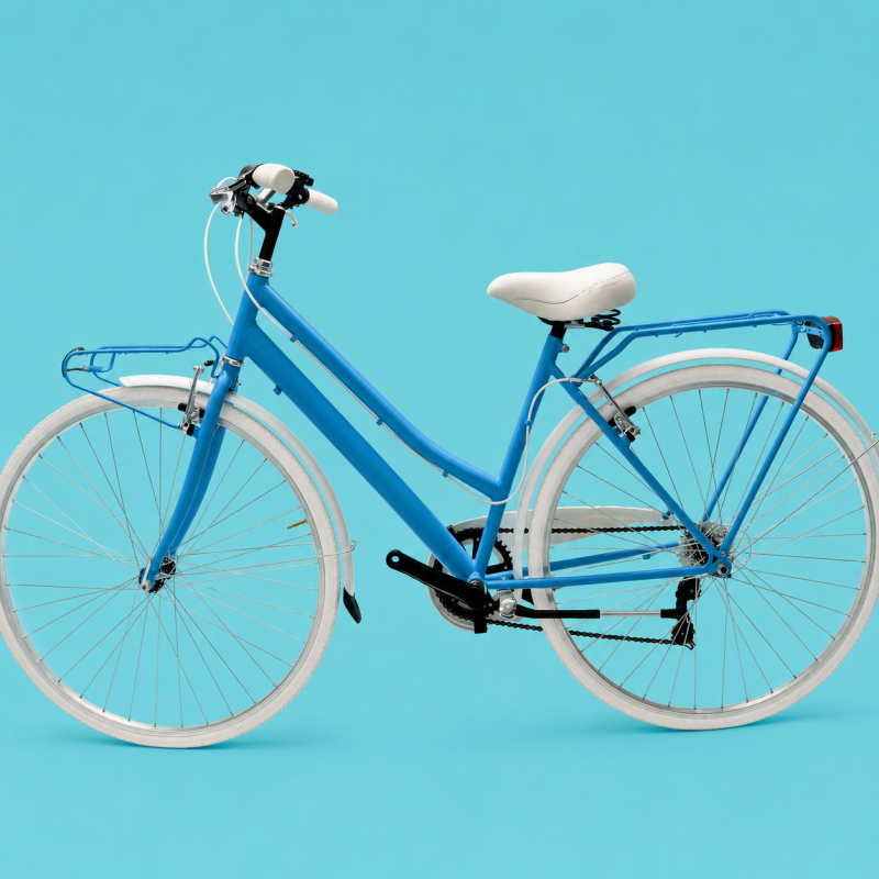 Bici trekking city bike 28 donna shimano celeste personalizzabile