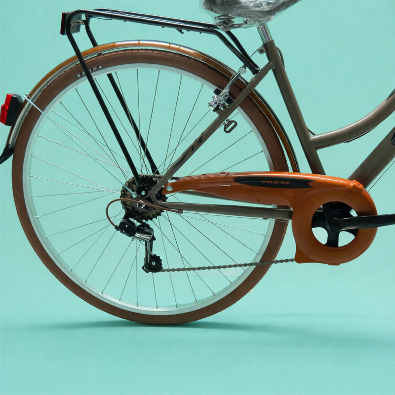 Bici trekking city bike 28 shimano donna marrone personalizzabile