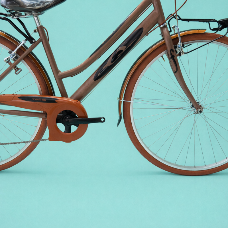 Bici trekking city bike 28 shimano donna marrone personalizzabile