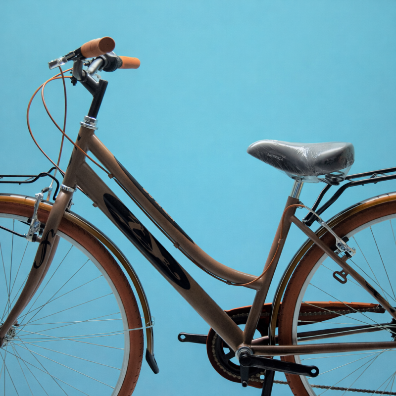 Bici trekking city bike 28 shimano donna marrone personalizzabile