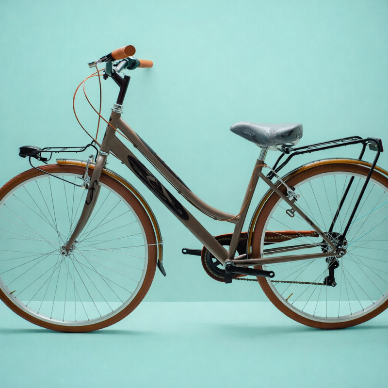 Bici trekking city bike 28 shimano donna marrone personalizzabile