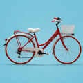 bici donna 28 trekking citybike in alluminio shimano rossa personalizzabile