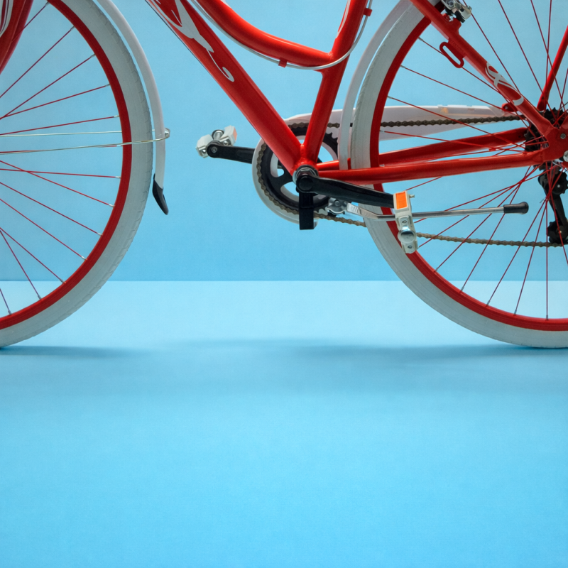 bici donna 28 trekking citybike in alluminio shimano rossa personalizzabile