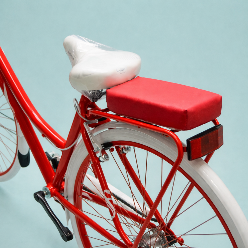 bici donna 28 trekking citybike in alluminio shimano rossa personalizzabile