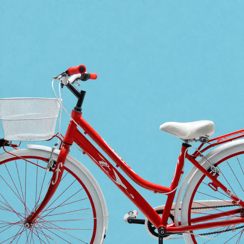 bici donna 28 trekking citybike in alluminio shimano rossa personalizzabile