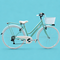 Bici trekking city bike 28 donna verde in alluminio Shimano personalizzabile
