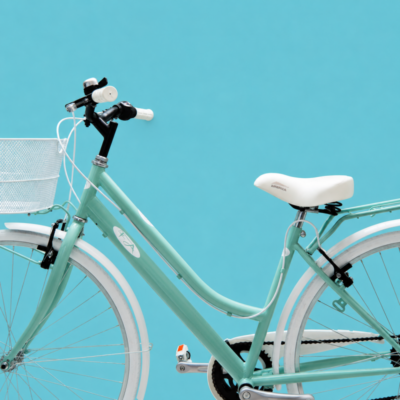 Bici trekking city bike 28 donna verde in alluminio Shimano personalizzabile