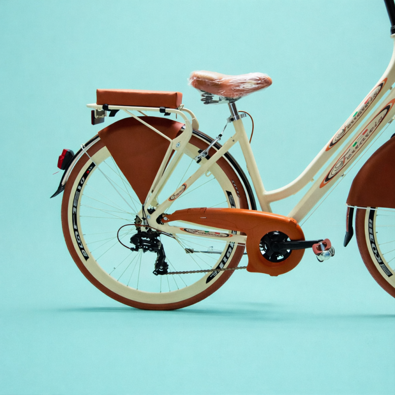 Bici trekking city bike 28 in alluminio Shimano  panna personalizzabile