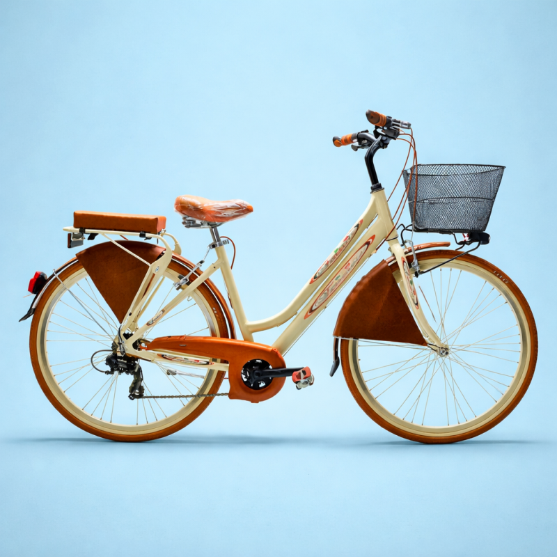 Bici trekking city bike 28 in alluminio Shimano  panna personalizzabile