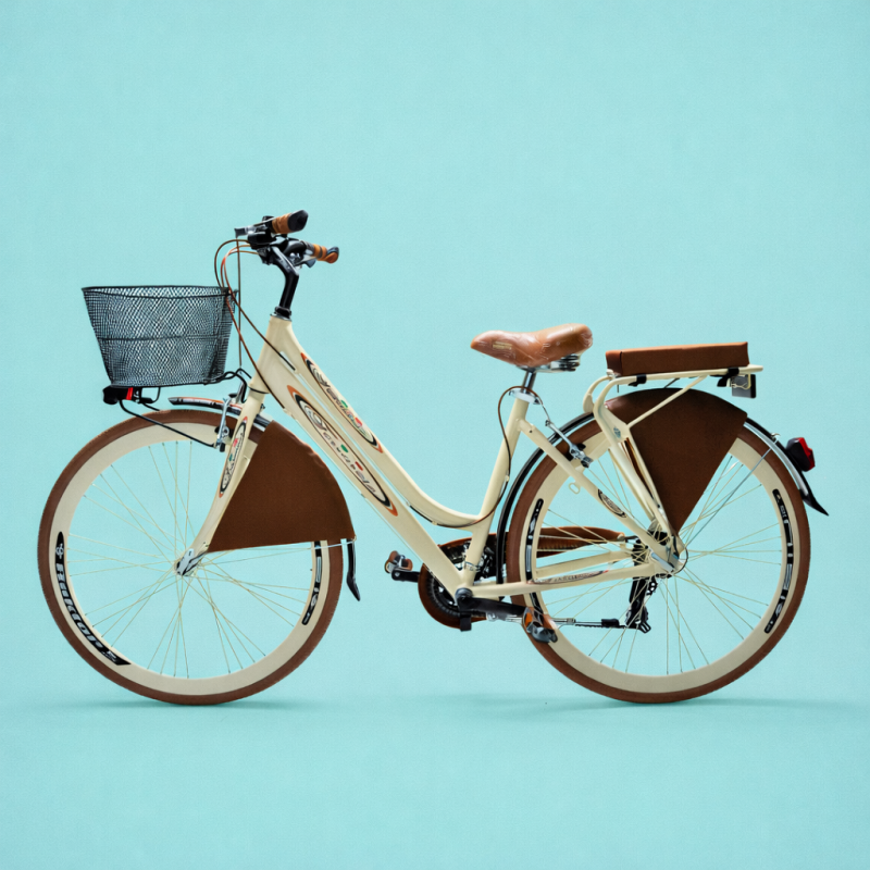 Bici trekking city bike 28 in alluminio Shimano  panna personalizzabile