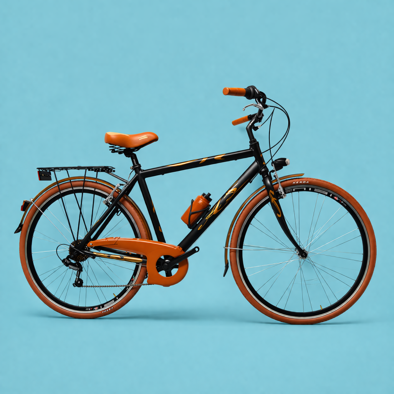 Bici trekking 28 uomo nero marrone alluminio shimano personalizzabile