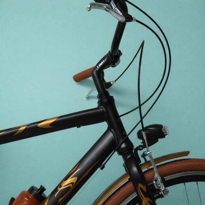 Bici trekking 28 uomo nero marrone alluminio shimano personalizzabile