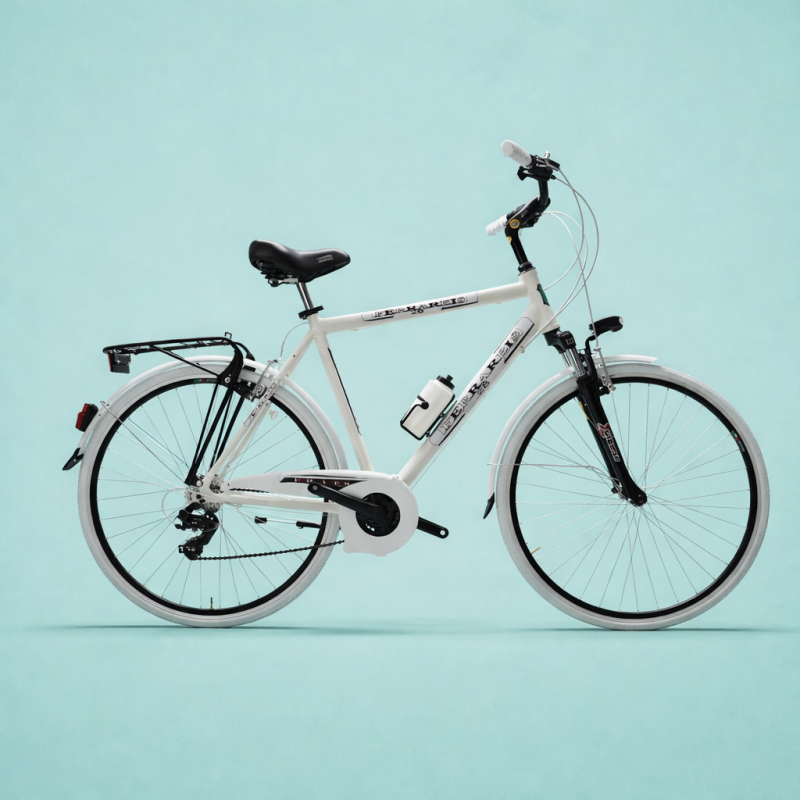 Bici trekking city bike 28 uomo alluminio bianco shimano personalizzabile