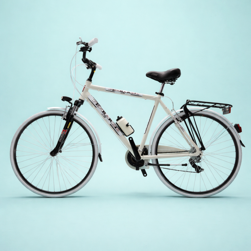 Bici trekking city bike 28 uomo alluminio bianco shimano personalizzabile