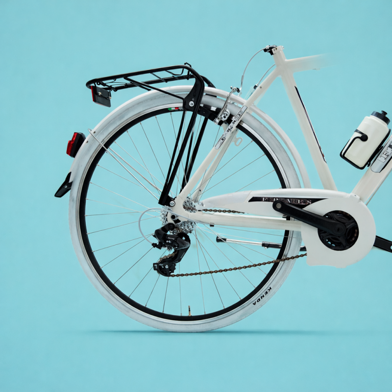 Bici trekking city bike 28 uomo alluminio bianco shimano personalizzabile